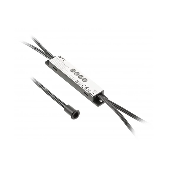 GTV Érintésmentes kapcsoló MIKRO IR 12V/36W, 1 érzékelő, vezetékek 2m és 1,2m, fekete (GTV-AE-WBE1-20)