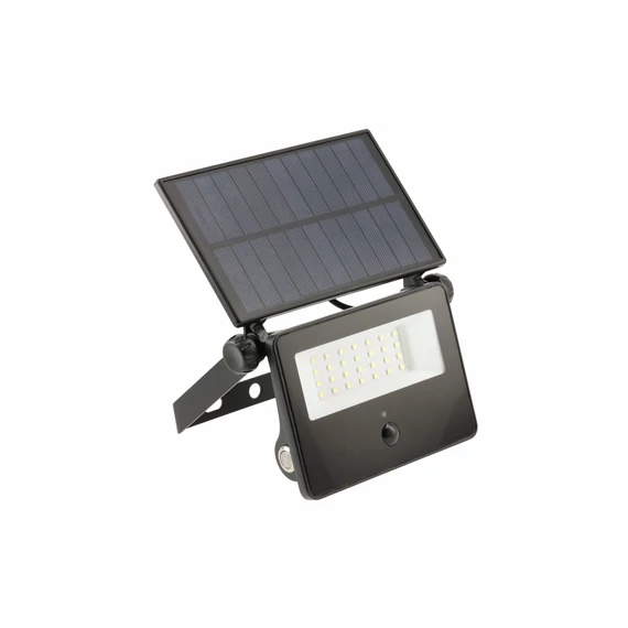 GTV SOLAR LED reflektor mozg.é, 5,5V/2W, 2000lm, 2600mA, 6400K, IP65, 120°,cserélhető Li-ion akku, black (GTV-LD-LUMOSII-2000-6)