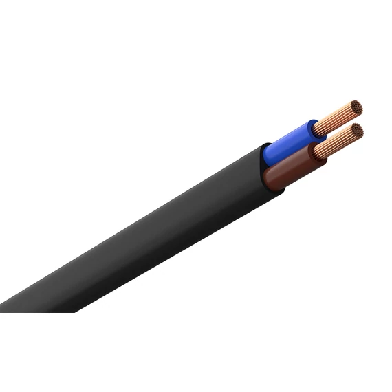 H03VVH2-F 2x 0,75 mm2 fekete (ring), MTL 2x0,75 (300/300V) PVC lapos vezeték (20222354)"