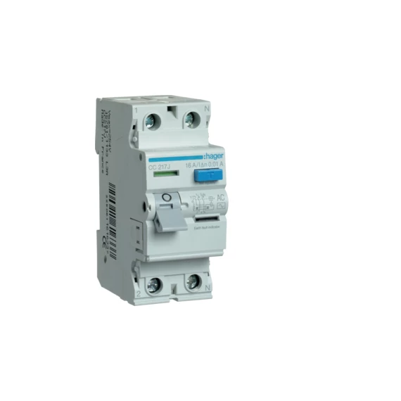 HAGER FI-relé 2P, 16A, 10mA, AC (CC217J)