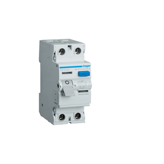 HAGER FI-relé 2P, 40A, 30mA, A (CD240J)
