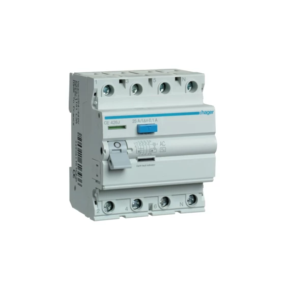 HAGER Fi-relé, 4P, 25A, 100mA, AC (CE426J)