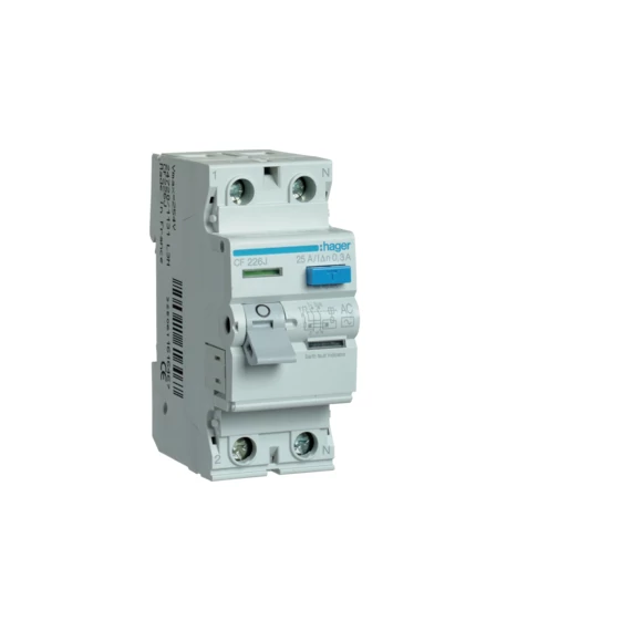 HAGER Fi-relé, 2P, 25A, 300mA, AC (CF226J)