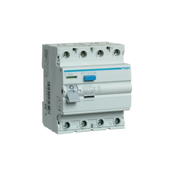 HAGER Fi-relé, 4P, 25A, 300mA, AC (CF426J)