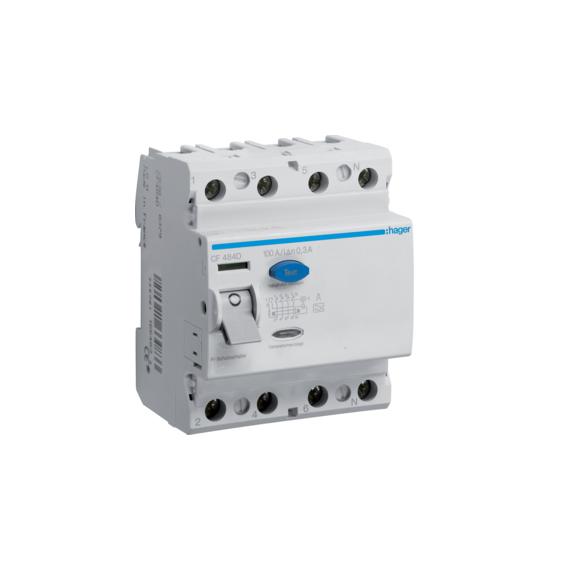 HAGER Fi-relé, 4P, 100A, 300mA, A (CF484D)