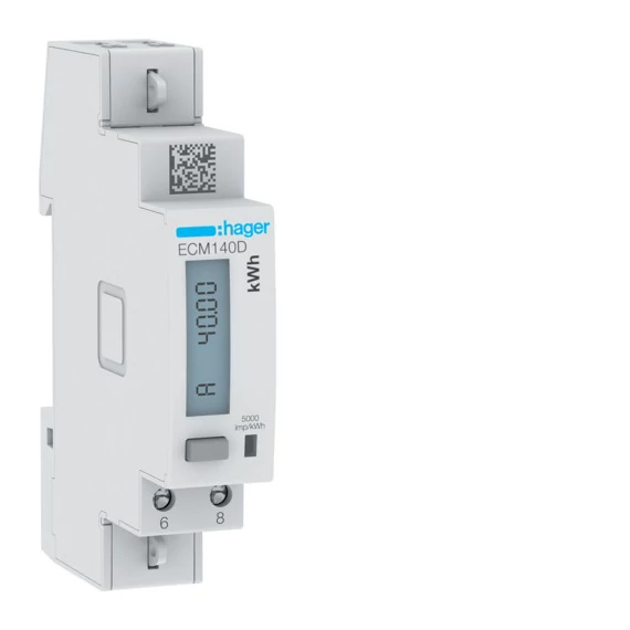 HAGER Fogyasztásmérő, direkt 40A 1modul MBUS MID (ECM140D)