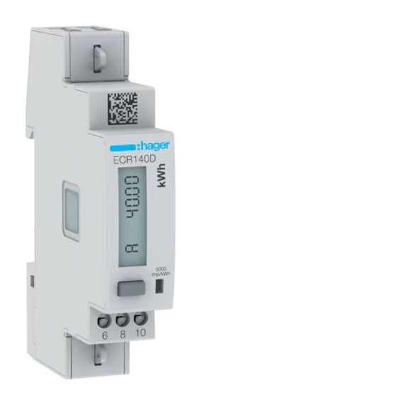 HAGER Fogyasztásmérő, direkt 40A 1modul MODBUS MID (ECR140D)