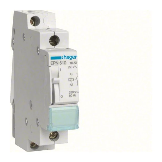 HAGER Impulzusrelé, 1 záró 16 A 230 V/110 V (EPN510)