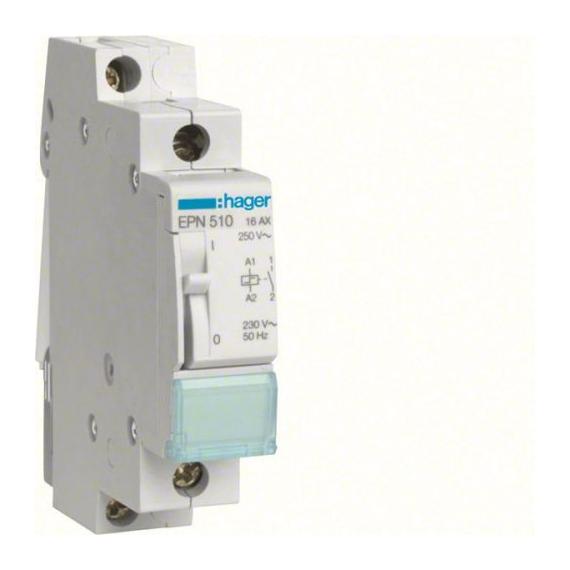 HAGER Impulzusrelé, 1 záró 16 A 230 V/110 V (EPN510)