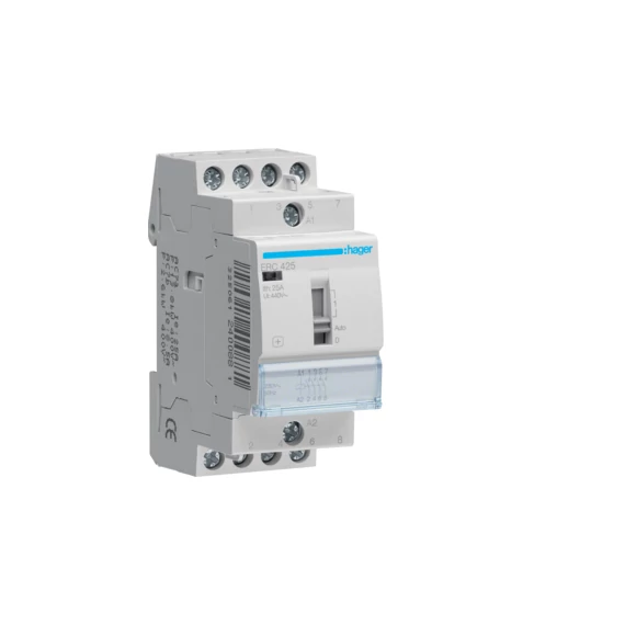 HAGER Mágneskapcsoló, 4Z, 25A, 230V AC, I-0-II, moduláris (ERC425)