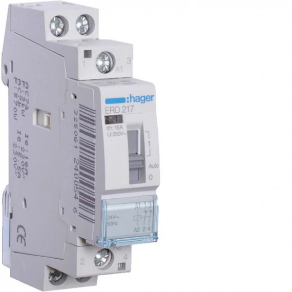 HAGER Mágneskapcsoló 2NY 16A, 24V AC, I-0-II, moduláris (ERD217)