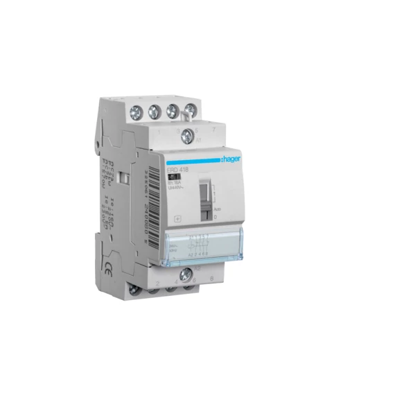 HAGER Mágneskapcsoló, 2Z+2NY, 16A, 24V AC, I-0-II, moduláris (ERD418)