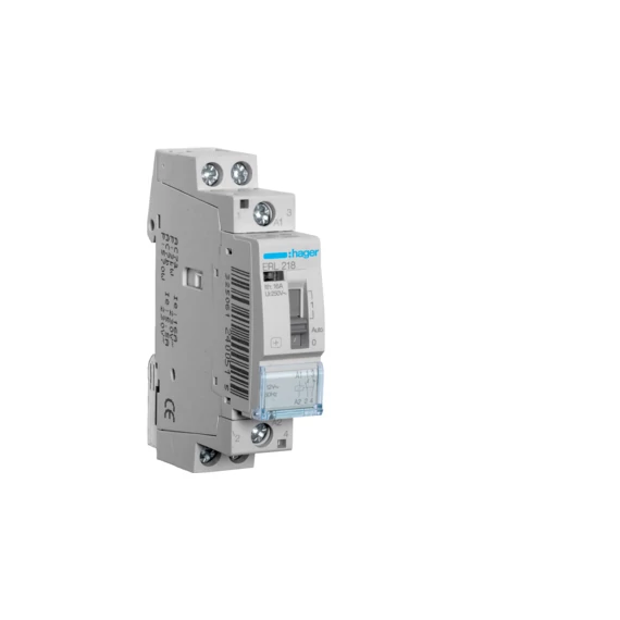HAGER Mágneskapcsoló, 1Z+1NY, 16A, 8/12V AC, I-0-II, moduláris (ERL218)