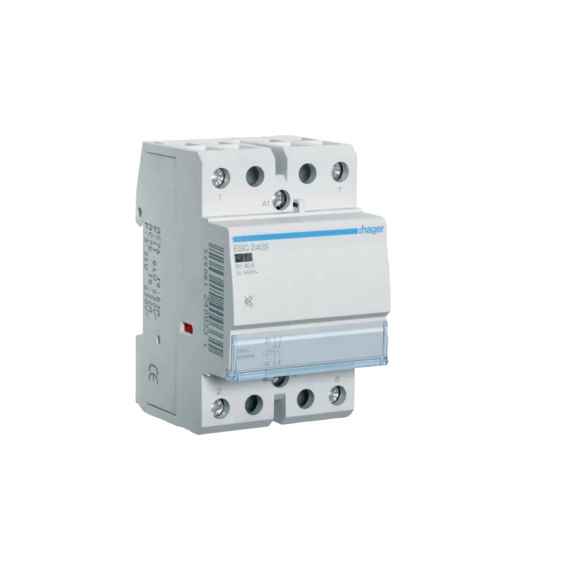 HAGER Csendes mágneskapcsoló, 2Z, 40A, 230V AC, moduláris (ESC240S)