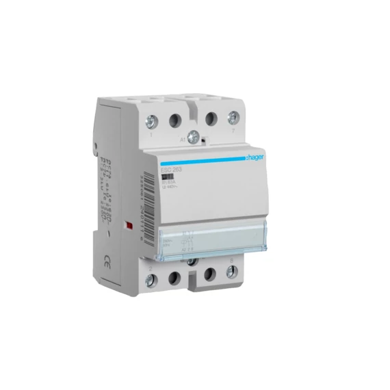 HAGER Mágneskapcsoló, 2Z, 63A, 230V AC, moduláris (ESC263)