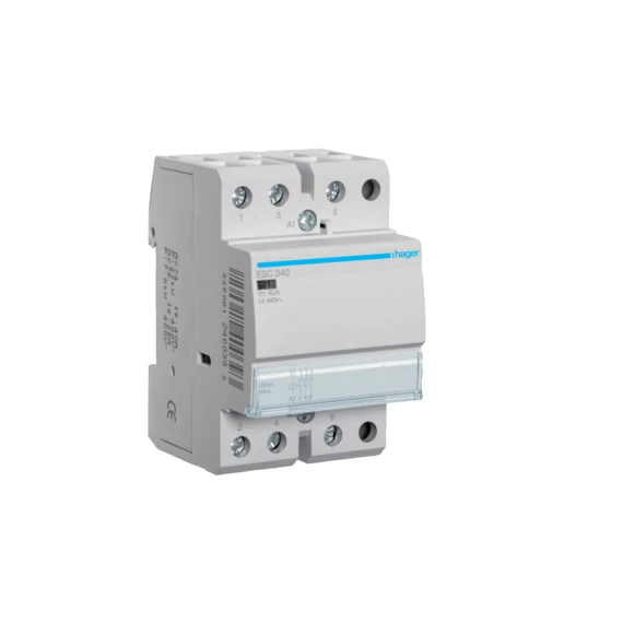 HAGER Mágneskapcsoló, 3Z, 40A, 230V AC, moduláris (ESC340)