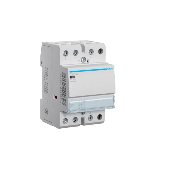 HAGER Mágneskapcsoló, 3Z, 63A, 230V AC, moduláris (ESC363)