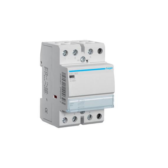 HAGER Mágneskapcsoló, 3Z, 63A, 230V AC, moduláris (ESC363)