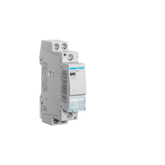 HAGER Mágneskapcsoló, 2NY, 25A, 24V AC, moduláris (ESD226)