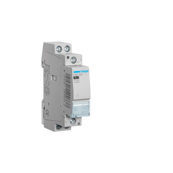 HAGER Mágneskapcsoló, 1Z+1NY, 25A, 24V AC, moduláris (ESD227)