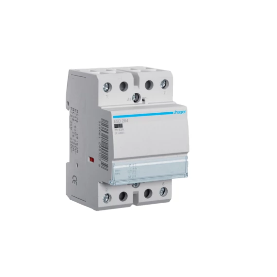 HAGER Mágneskapcsoló, 2NY, 63A, 24V AC, moduláris (ESD264)
