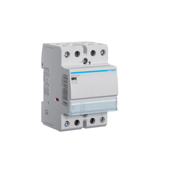 HAGER Mágneskapcsoló, 2NY, 63A, 24V AC, moduláris (ESD264)