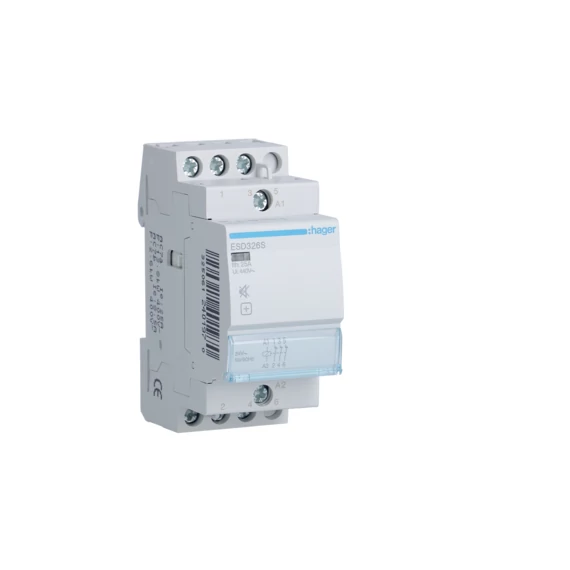 HAGER Csendes mágneskapcsoló, 3NY, 25A, 24V AC, moduláris (ESD326S)
