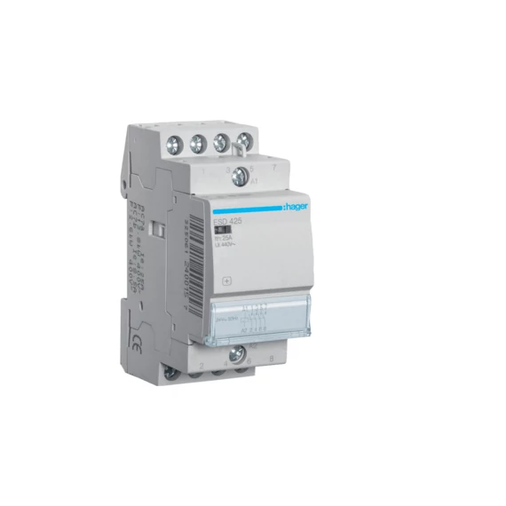 HAGER Mágneskapcsoló, 4Z, 25A, 24V AC, moduláris (ESD425)
