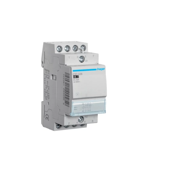 HAGER Mágneskapcsoló, 4NY, 25A, 24V AC, moduláris (ESD426)