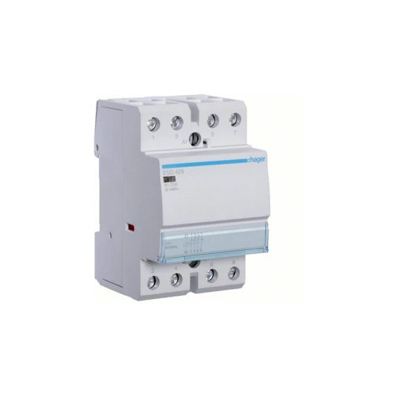 HAGER Mágneskapcsoló, 3Z+1NY, 25A, 24V AC, moduláris (ESD428)