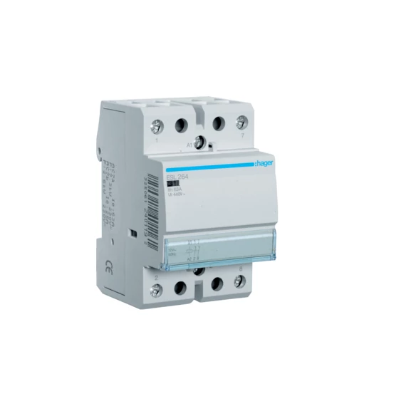 HAGER Mágneskapcsoló, 2NY, 63A, 12V AC, moduláris (ESL264)