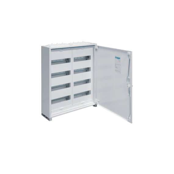 HAGER Univers mezős elosztó, falon kívüli, maszkolt, IP44, 96M, N+PE,II.év.o. 650x550x161mm (FWB42)