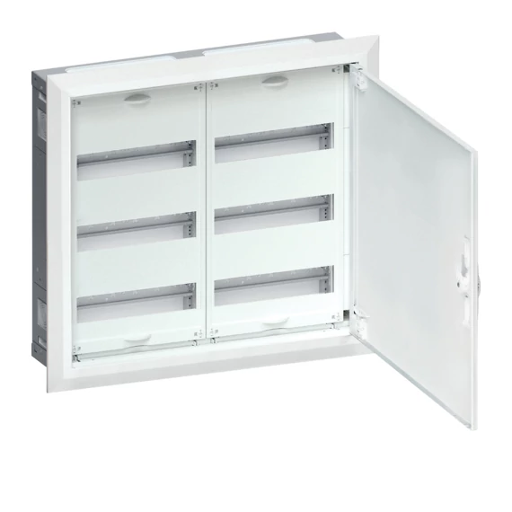 HAGER Univers mezős elosztó, süllyesztett, maszkolt, IP30, 72M, N+PE, II.év.oszt. 502x555x110mm (FWU32S)