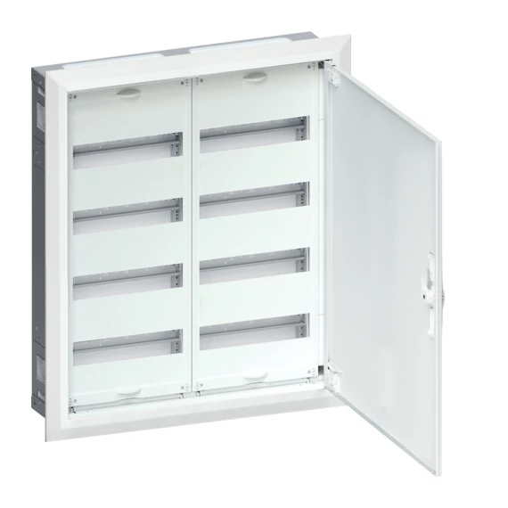 HAGER Univers mezős elosztó, süllyesztett, maszkolt, IP30, 96M, N+PE, II.év.oszt. 652x555x110mm (FWU42S)