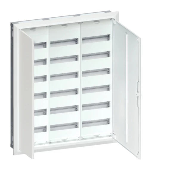 HAGER Univers mezős elosztó, süllyesztett, maszkolt, IP30, 216M, N+PE, II.év.o. 952x805x110mm (FWU63S)