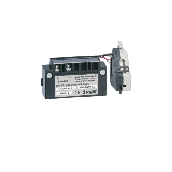 HAGER Késleltetett fesz.csökkenési kioldó DUVR, x160/250, 200-240V AC (HXA054H)