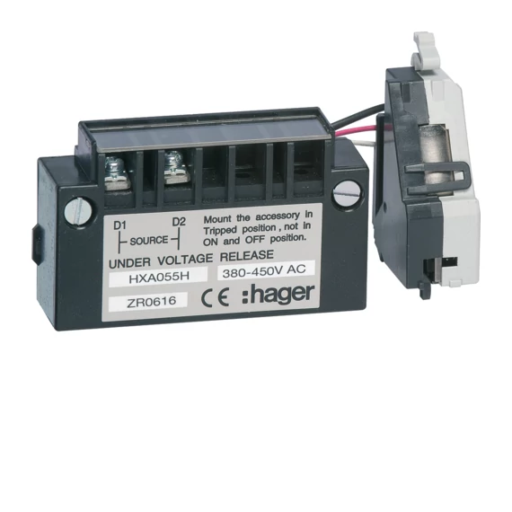 HAGER Késleltetett fesz.csökkenési kioldó DUVR, x160/250, 380-450V AC (HXA055H)