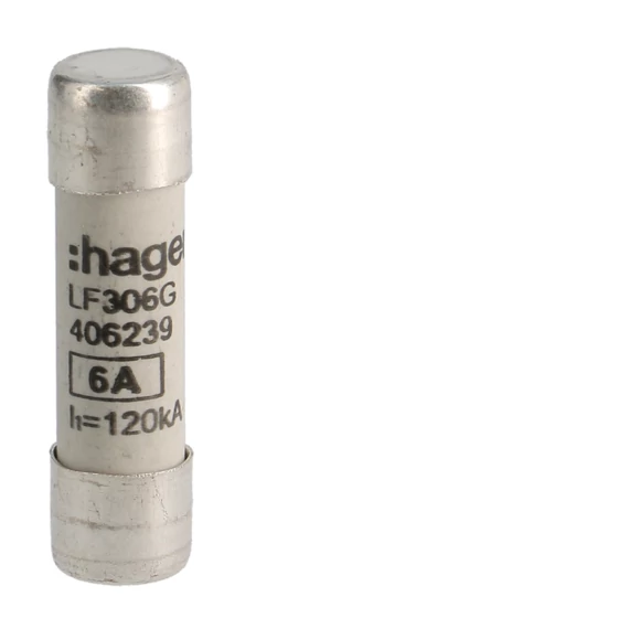 HAGER Hengeres olvadóbiztosítóbetét, 10x38 mm, gG, 6 A (LF306G)