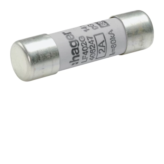 HAGER Hengeres olvadóbiztosítóbetét, 14x51 mm, gG, 2 A (LF402G)
