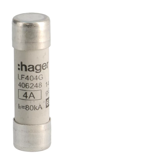 HAGER Hengeres olvadóbiztosítóbetét, 14x51 mm, gG, 4 A (LF404G)