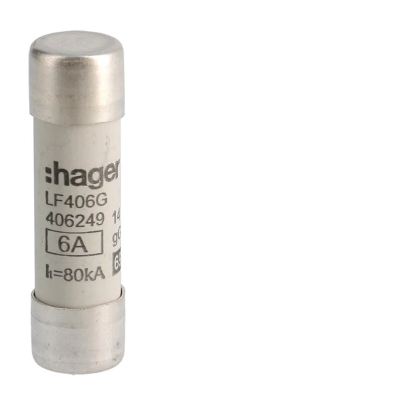 HAGER Hengeres olvadóbiztosítóbetét, 14x51 mm, gG, 6 A (LF406G)