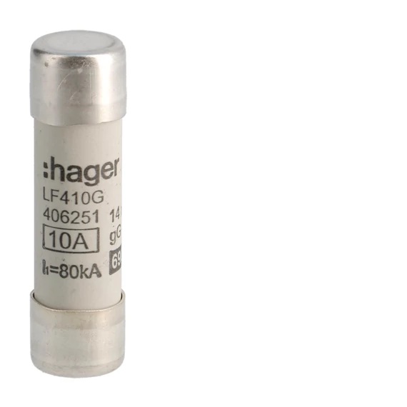 HAGER Hengeres olvadóbiztosítóbetét, 14x51 mm, gG, 10 A (LF410G)