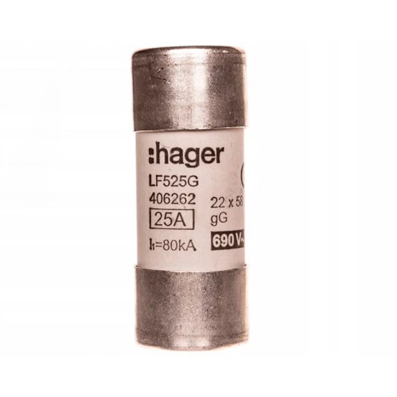 HAGER Hengeres olvadóbiztosítóbetét, 22x58 mm, gG, 25 A (LF525G)