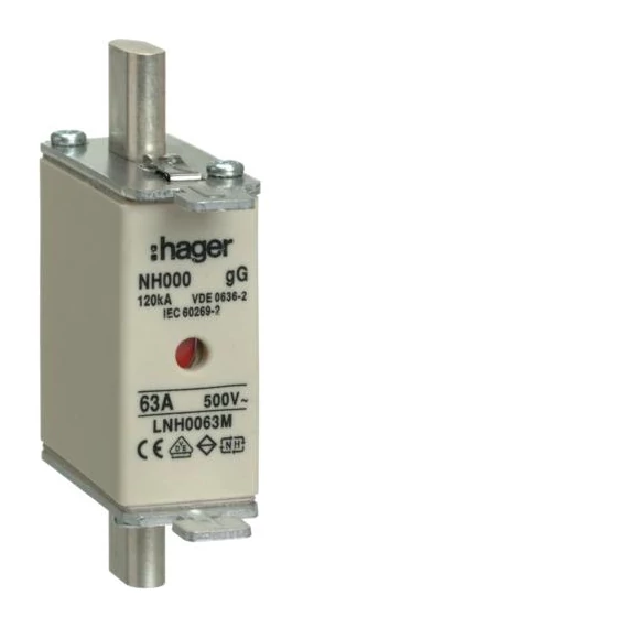 HAGER NH000 gG 63A 500V Késes biztosító (LNH0063M)