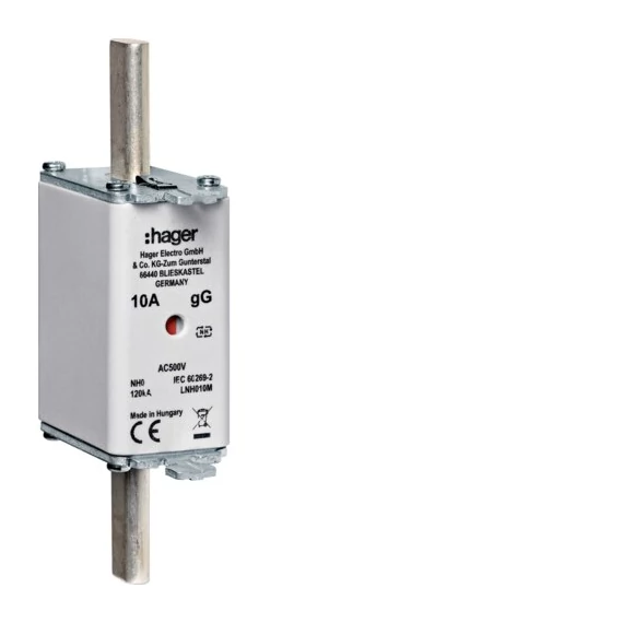 HAGER NH0 gG 100A 500V Késes biztosító (LNH100M)