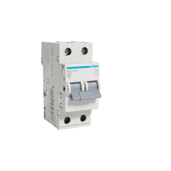 HAGER Kismegszakító 2P, B-40A, 6kA, 2M (MB240A)