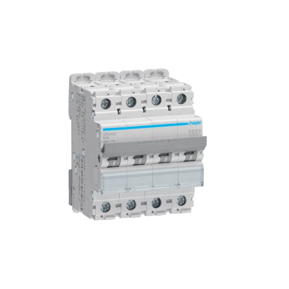 HAGER Kismegszakító 4P, D-6A, 25kA, 4M (NSN406)