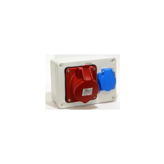 JANGAR Szerelt ipari doboz (JG+TP) 170x125x75mm - 1x(2P+F) + 1x(5P32A) (2-1220-1532)