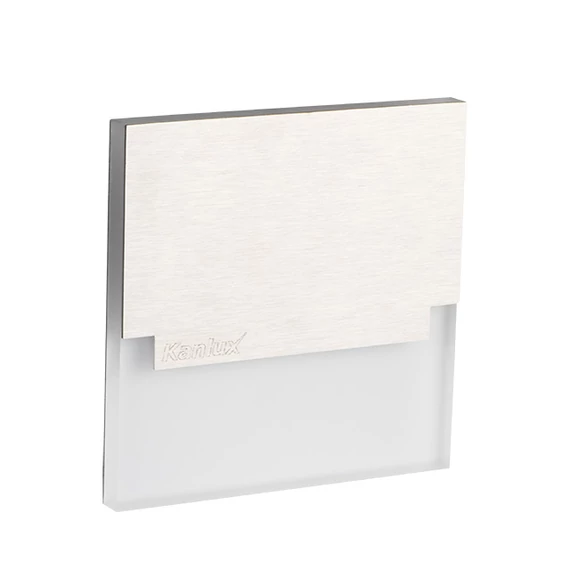 KANLUX SABIK LED WW lépcsővilágító lámpa, 0,8W, 75x75mm, 13 lm, 3000 K, rozsdamentes acél (23108)