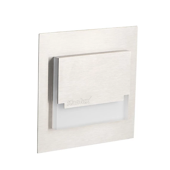 KANLUX SABIK MINI LED WW lépcsővilágító lámpa, 0,8W, 75x75mm, 13 lm, 3000 K, rozsdamentes acél (23109)